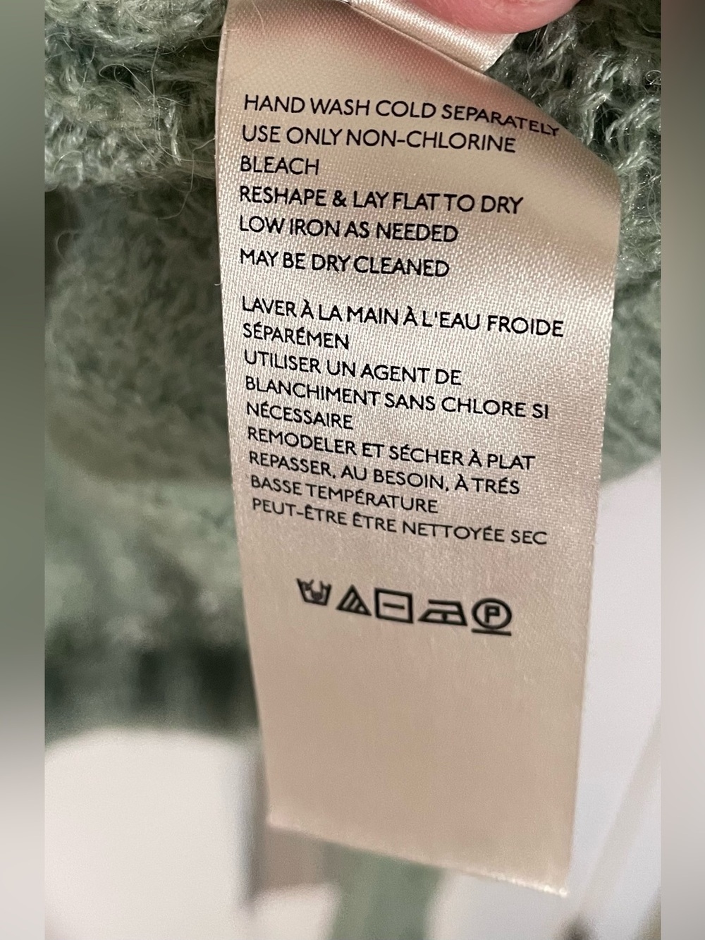 Free People Sweater Small Light Green Boho Wool Alpaca Transition Knit Crop? - Picture 6 of 10